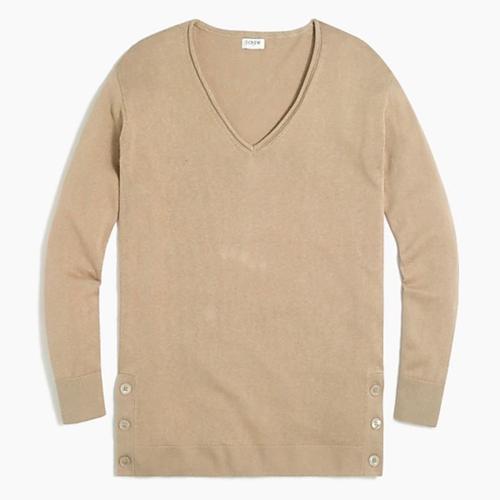 ❌SOLD❌ NWT J. Crew linen-blend button tunic sweater